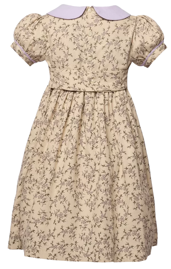 Pearl Long Sleeve Black Dotted  Smocked Dress - Image 2