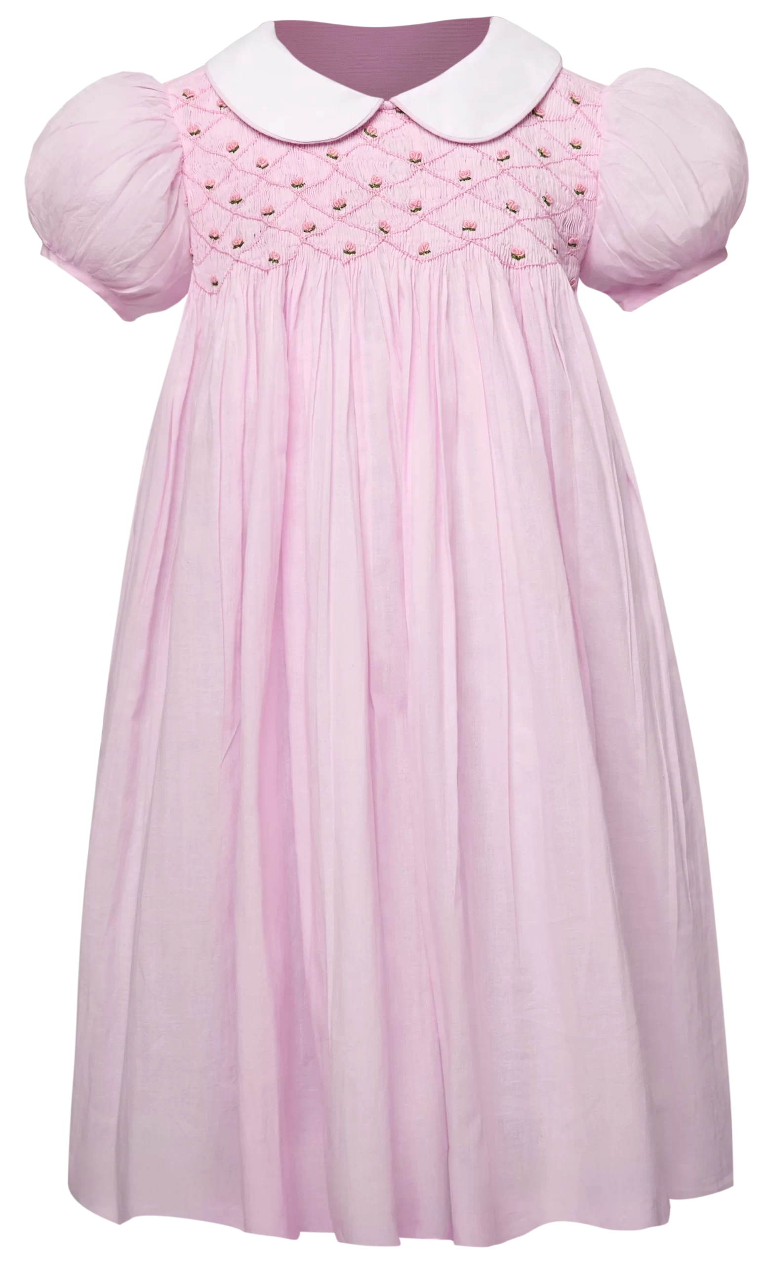Ella pink smocked Bishop color dress