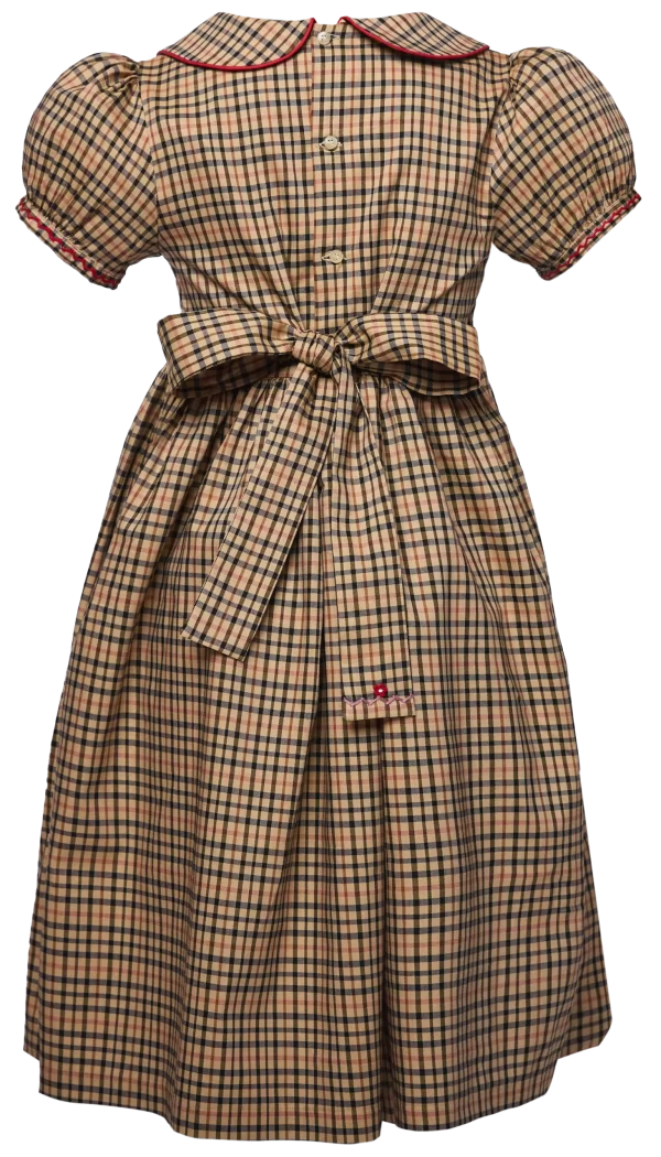 Brittany smocked checkered bisop collar dress - Image 2