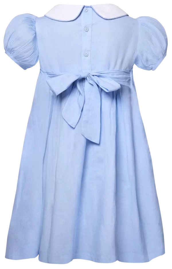 Grace light blue smocked Bishop collar dress - Image 2