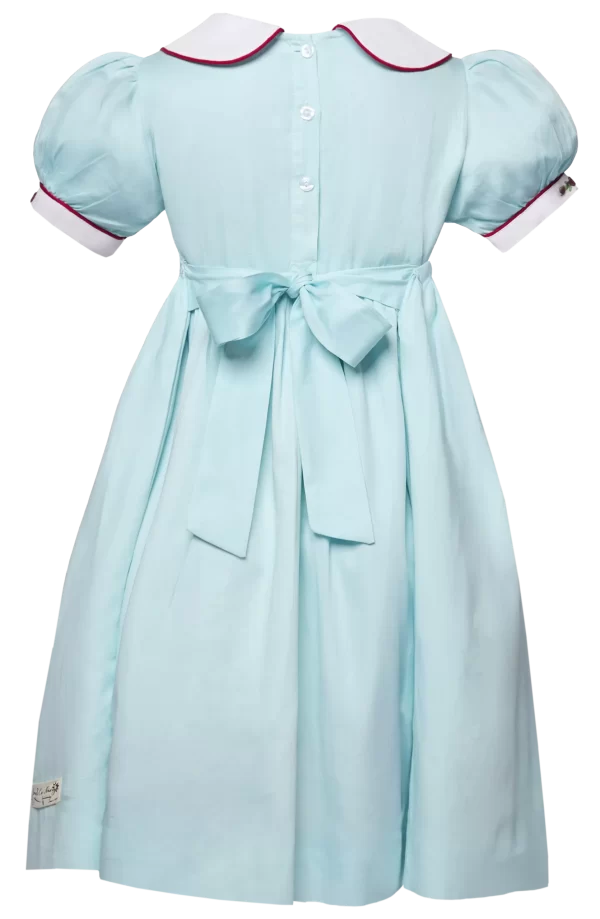 Brianna smocked bisop collar Tourquise color dress - Image 2