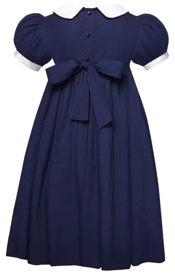 Everlyn Blue smocked Bishop colllar dress - Image 2